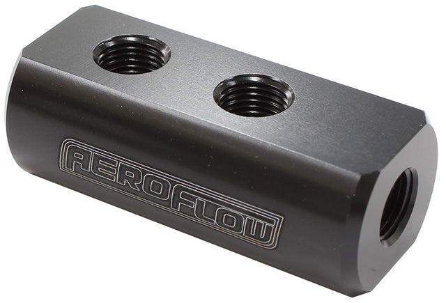 Compact Distribution Block 1 In, 4 Out All Ports 1/8" NPT AF456-01-04BLK - Aeroflow