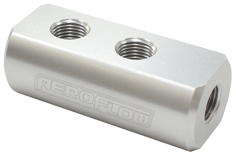 Compact Distribution Block 1 In, 4 Out All Ports 1/8" NPT AF456-01-04S - Aeroflow