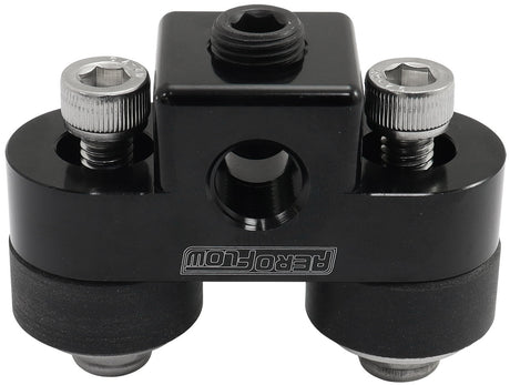 Pressure Sensor Block Black 3 x 1/8" NPT Port Mount Rubber AF456-01BLK - Aeroflow