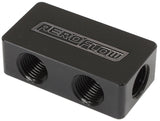 Compact Distribution Block 2 In, 4 Out All Ports 1/8" NPT AF456-02-04BLK - Aeroflow