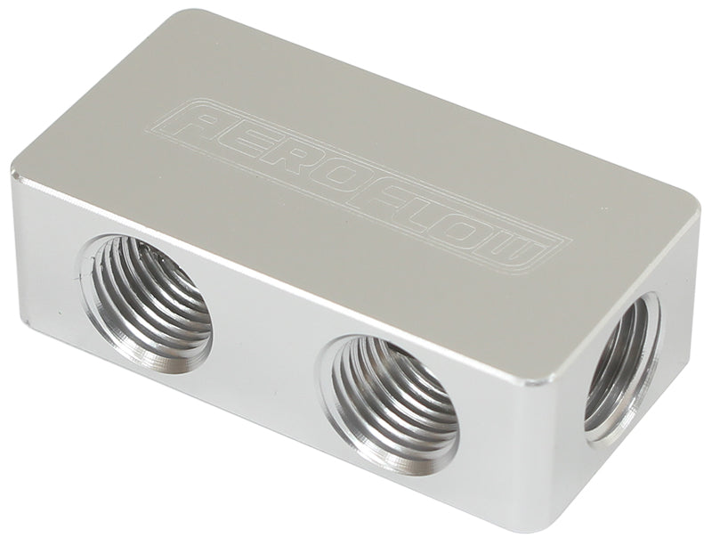 Compact Distribution Block 2 In, 4 Out All Ports 1/8" NPT AF456-02-04S - Aeroflow