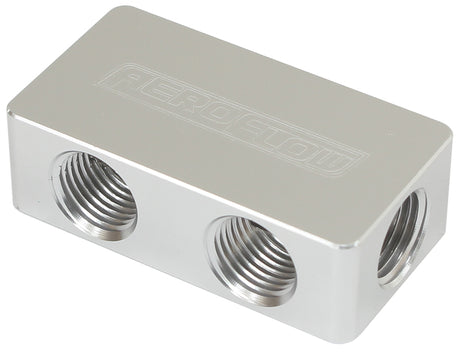 Compact Distribution Block 2 In, 4 Out All Ports 1/8" NPT AF456-02-04S - Aeroflow