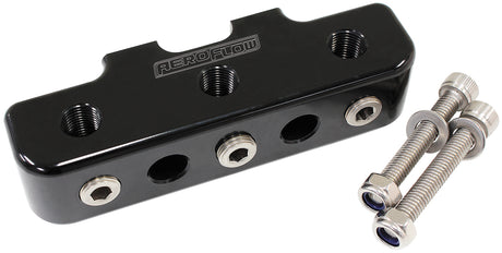 Pressure Sensor Block Black 9 x 1/8" NPT Port Mount Log AF456-03BLK - Aeroflow