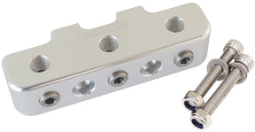 Pressure Sensor Block Silver 9 x 1/8" NPT Port Mount Log AF456-03S - Aeroflow