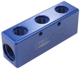 3X -6ORB 2X -8ORB Distributionblock Blue Compact Style AF456-08-06 - Aeroflow