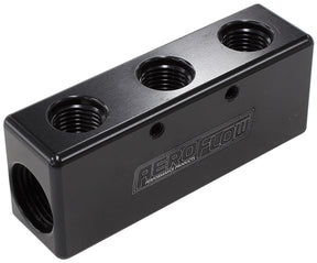 3X -6ORB 2X -8ORB Distributionblock Black Compact Style AF456-08-06BLK - Aeroflow