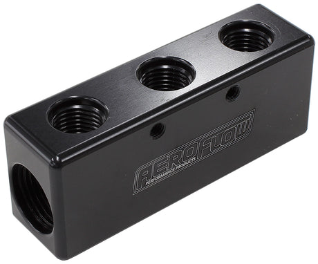 3X -6ORB 2X -8ORB Distributionblock Black Compact Style AF456-08-06BLK - Aeroflow