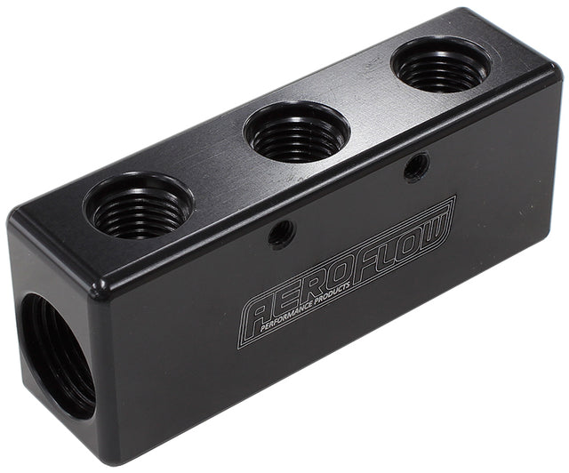 3X -6ORB 2X -8ORB Distributionblock Black Compact Style AF456-08-06BLK - Aeroflow