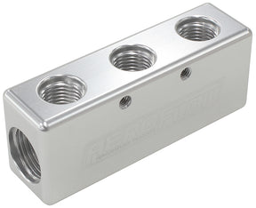 3X -6ORB 2X -8ORB Distributionblock Silver Compact Style AF456-08-06S - Aeroflow