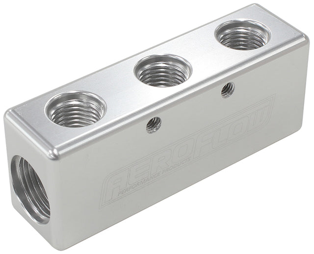 3X -6ORB 2X -8ORB Distributionblock Silver Compact Style AF456-08-06S - Aeroflow