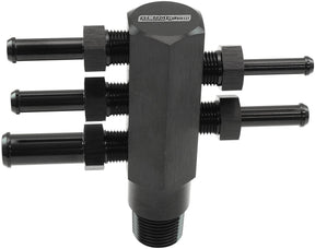 3/8 NPT Vacuum Tree Alloy BLAC5 x 1/8" NPT To Barb Intake Manifold AF458-06 Blk AF458-06BLK - Aeroflow