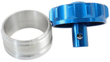 2" Aluminium Weld Bung And Cap Blue With Roll Over Valve AF460-32-RV-BL - Aeroflow