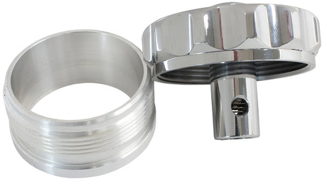 2" Aluminium Weld Bung And Cap Polished With Roll Over Valve AF460-32-RV-P - Aeroflow
