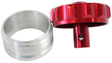 2" Aluminium Weld Bung And Cap Red With Roll Over Valve AF460-32-RV-R - Aeroflow