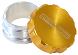 2" Aluminium Weld Bung And Cap Raw Weld On / Gold Cap AF460-32G - Aeroflow