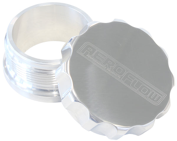 2-1/2" Aluminium Weld Bung And Cap Raw Weld On / Polished Cap AF460-40P - Aeroflow