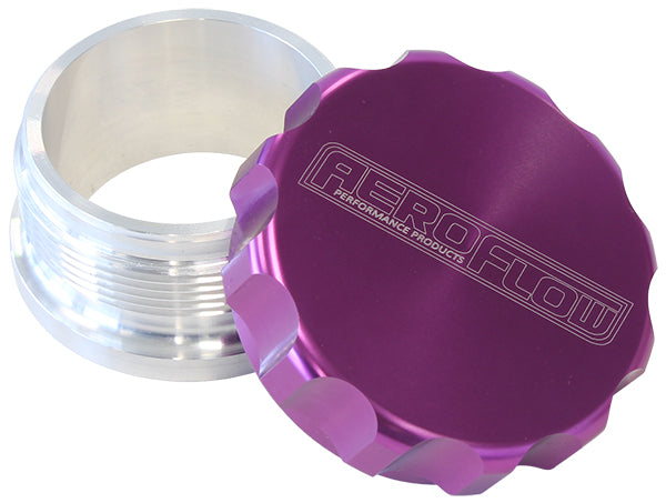 3" Aluminium Weld Bung And Cap Raw Weld On / Purple Cap AF460-48PUR - Aeroflow