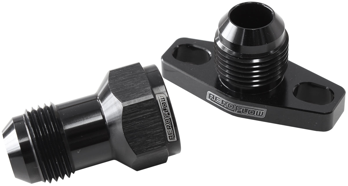 Turbo Drain Adapter -10AN Mid Length 38-44mm Hole Centres AF463-11 - Aeroflow