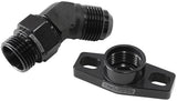 Turbo Drain Adapter -10AN 45 Degree 38-44mm Hole Centres AF463-12 - Aeroflow
