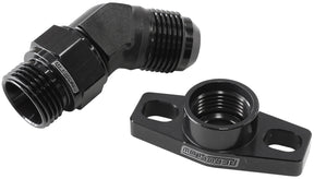 Turbo Drain Adapter -10AN 45 Degree 38-44mm Hole Centres AF463-12 - Aeroflow