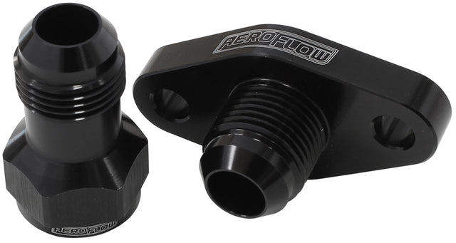 Turbo Drain Adapter -10AN Mid Length 51mm Hole Centres AF463-15 - Aeroflow