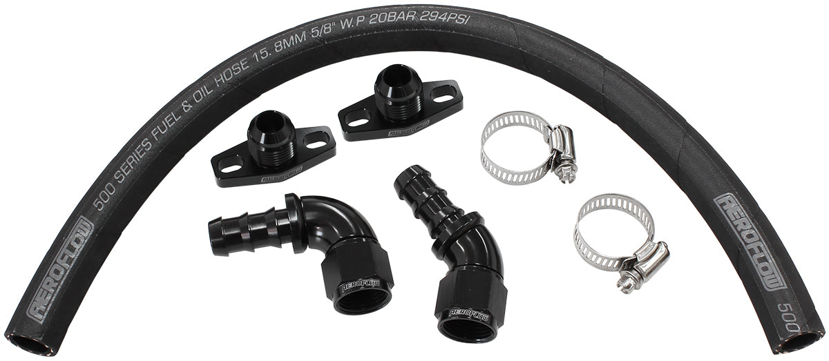 Ford XR6 Turbo Drain Kit BA BF FG Standard GT35 Turbo Barra AF463-20 - Aeroflow