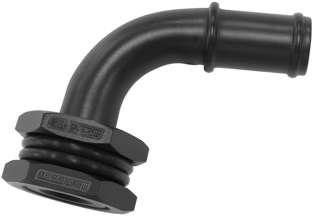 Bulkhead 90 Turbo Drain 5/8 Barb Oil Pan Sump Adapter AF463-31 - Aeroflow