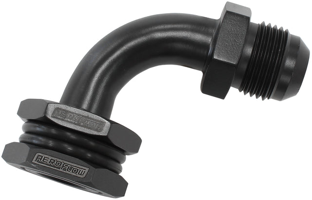 Bulkhead 90 Turbo Drain -10AN Male Oil Pan Sump Adapter AF463-33 - Aeroflow