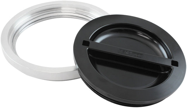 6" Weld Bung And Black Cap Alloy Ice Box Female Weld-On Water - AF464-96 Blk AF464-96BLK - Aeroflow