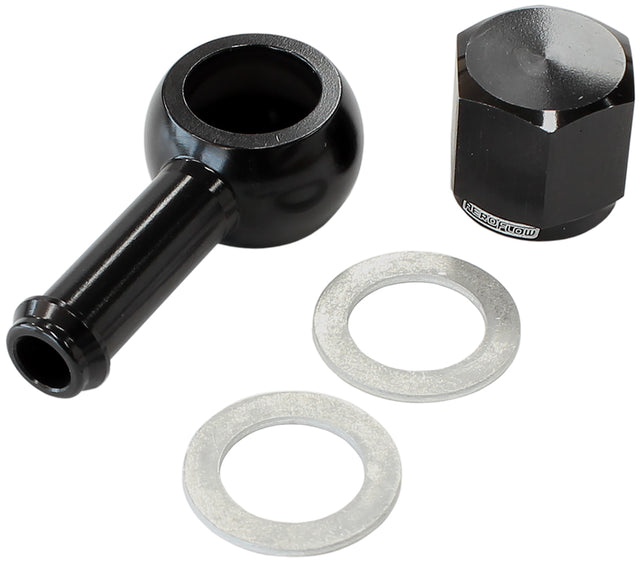 / Bosch Fuel Pump 8mm / 5/16" Banjo & Nut Kit Bla AF49-1020BLK - Aeroflow