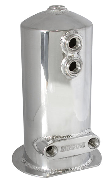 Surge Tank 2.5L Spun Alloy Dual Feed Option 4 x -8ORB AF49-1024 - Aeroflow