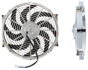 14" Curved Blade Chrome Fan Reversible 1350CFM AF49-1027 - Aeroflow