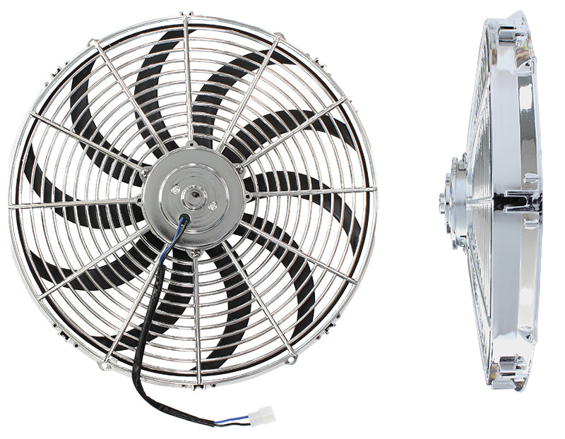 16" Curved Blade Chrome Fan Reversible 1750CFM AF49-1028 - Aeroflow