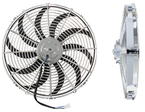 16" Curved Blade Chrome Fan Reversible 1750CFM AF49-1028 - Aeroflow