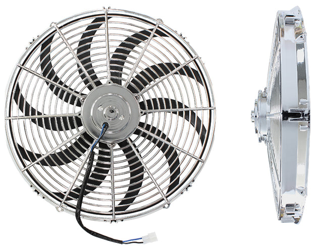 16" Curved Blade Chrome Fan Reversible 1750CFM AF49-1028 - Aeroflow