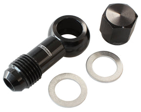 / Bosch Fuel Pump Banjo Kit To -6AN Inc Washers AF49-1034BLK - Aeroflow