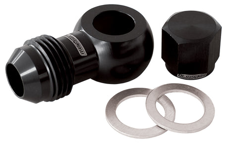 / Bosch Fuel Pump Banjo Kit To -8AN Inc Washers AF49-1035BLK - Aeroflow