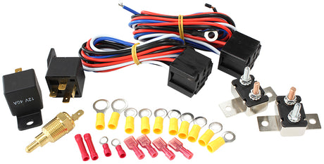 Twin Electric Fan/ Pump Relaysrelays And Wiring Kit Dual Two AF49-1048 - Aeroflow