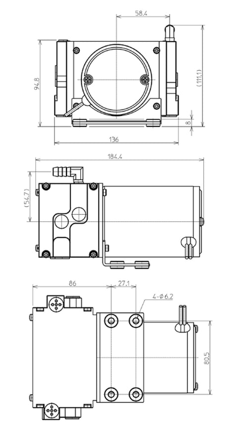 Twin Piston Brake Vacuum Pump Faster Response AF49-1050 - Aeroflow