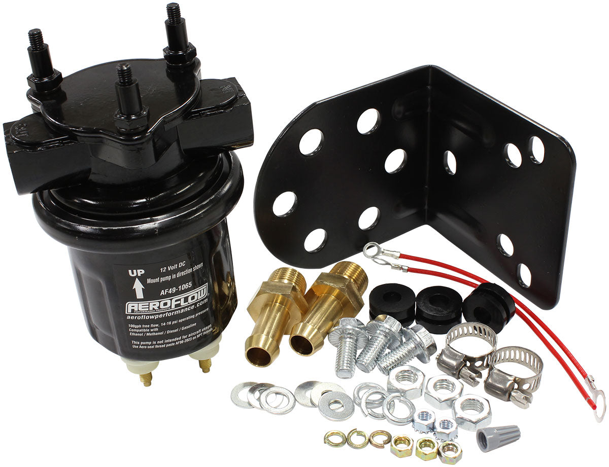 Compact Black Fuel Pump 14 PSI 100 Gph Electric Lift AF49-1065 - Aeroflow