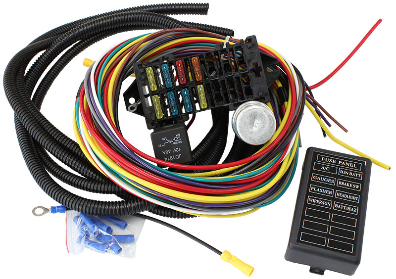 8 Circuit Universal Wiring Harness 8 Fuse 12V AF49-1500 - Aeroflow