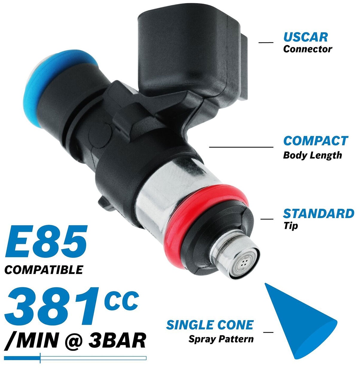 Bosch 381CC Fuel Injector EV14 Short Uscar 0280158051 AF49-1899 - Aeroflow