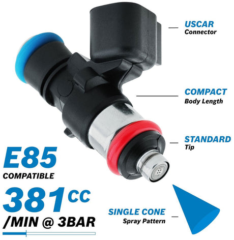 Bosch 381CC Fuel Injector EV14 Short Uscar 0280158051 AF49-1899 - Aeroflow
