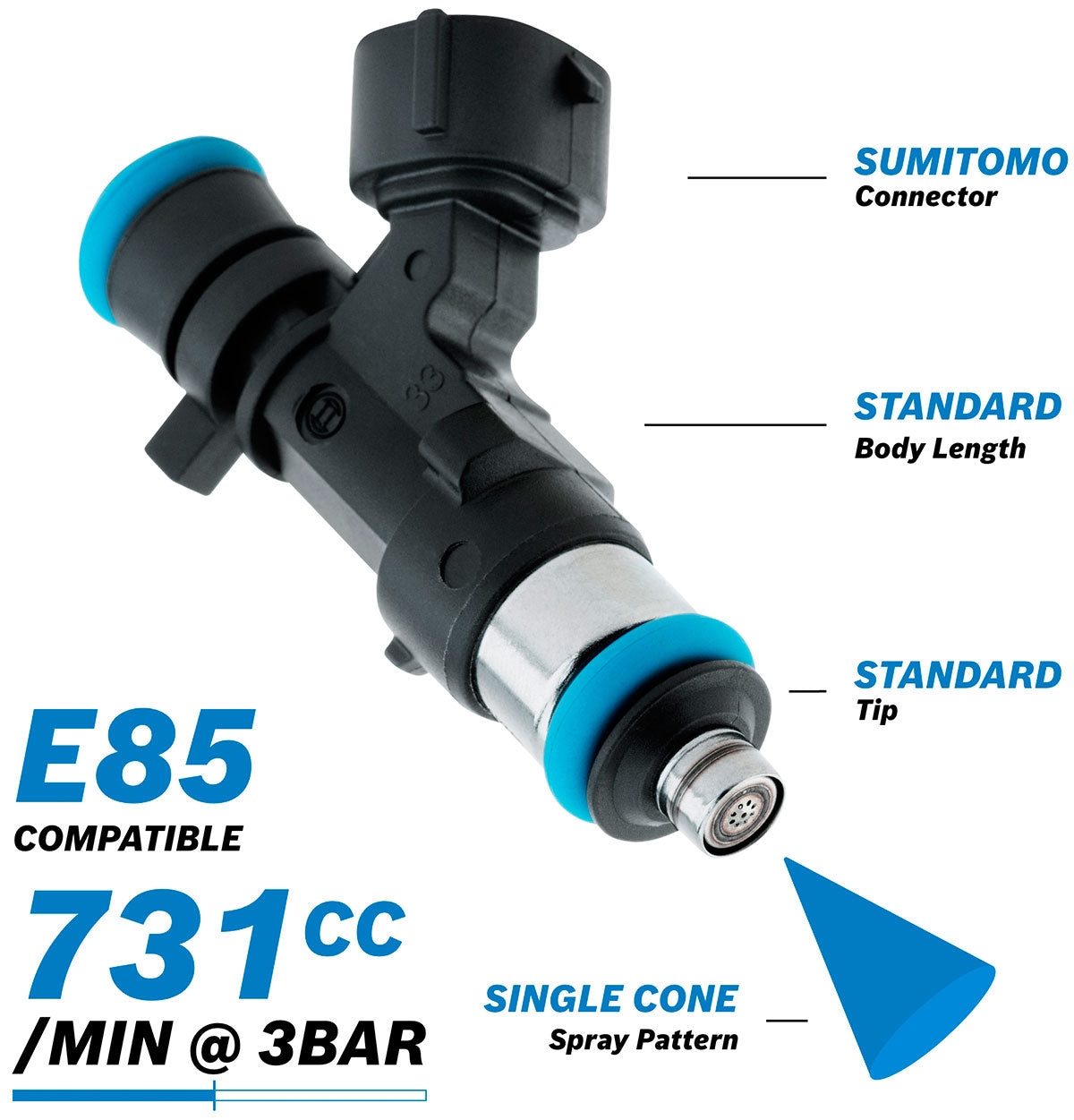Bosch 731CC Fuel Injector EV14 Medium Denso 0280158235 AF49-1906 - Aeroflow