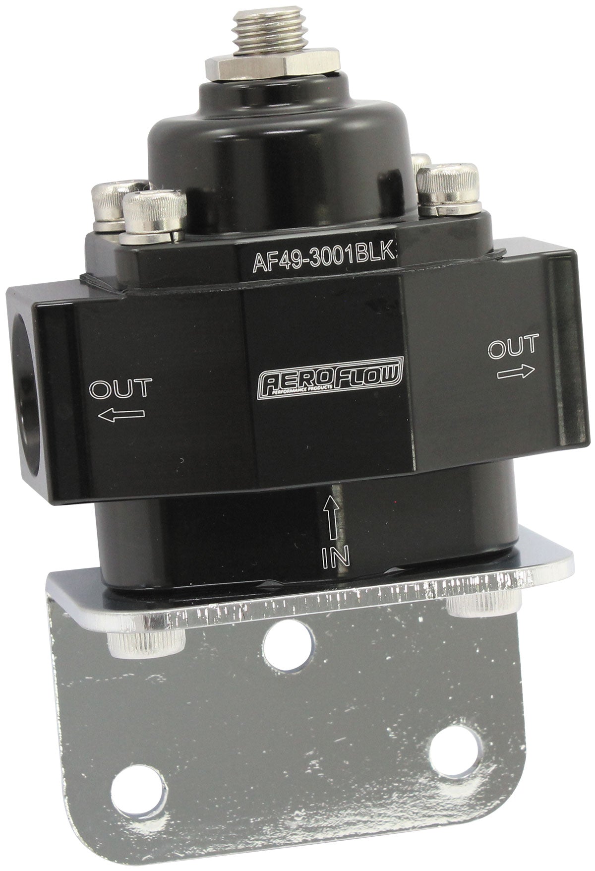 Red Style Reg 1-11 PSI Adjustable Billet 1In 2 Out -8 ORB Ports AF49-3001BLK - Aeroflow