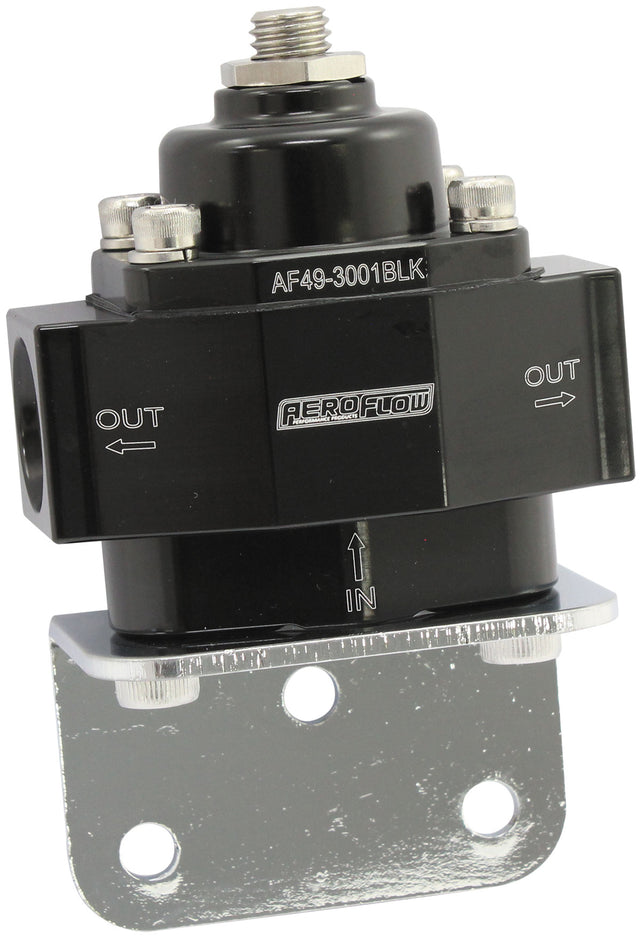 Red Style Reg 1-11 PSI Adjustable Billet 1In 2 Out -8 ORB Ports AF49-3001BLK - Aeroflow