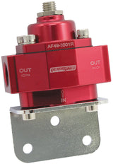 Red Style Reg 1-11 PSI Adjustable Billet 1In 2 Out -8 ORB Ports AF49-3001R - Aeroflow