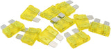 20 Amp Standard Blade Fuse Yellow Colour 10 Pack AF49-4009 - Aeroflow
