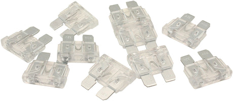 25 Amp Standard Blade Fuse Clear Colour 10 Pack AF49-4010 - Aeroflow