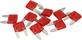 10 Amp Mini Blade Fuse Red Body Colour 10 Pack AF49-4018 - Aeroflow